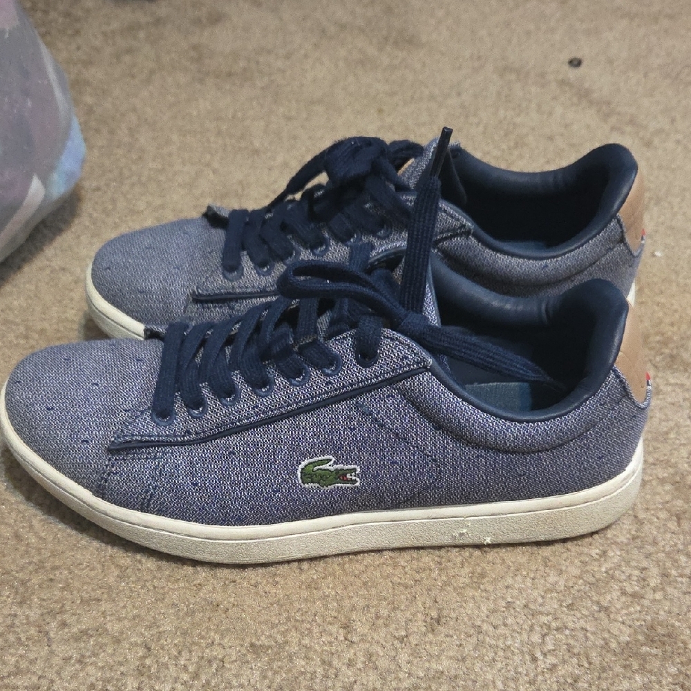 Women Lacoste Navy and Tan Athletic Shoes